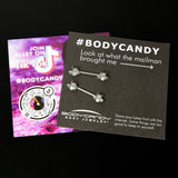 14G 9/16 Clear Gem Bee Beautiful Insect Barbell Nipple Ring Set