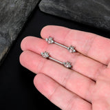 14G 9/16 Pink Gem Bee Beautiful Insect Barbell Nipple Ring Set