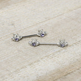 14G 9/16 Purple Gem Bee Beautiful Insect Barbell Nipple Ring Set