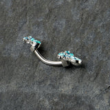 Blue Gem Bees Beautiful Insect Double Mount Belly Ring