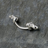 Clear Gem Bees Beautiful Insect Double Mount Belly Ring