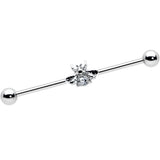 14G Clear Gem Bee Beautiful Insect Industrial Barbell 38mm