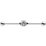 14G Clear Gem Bee Beautiful Insect Industrial Barbell 38mm