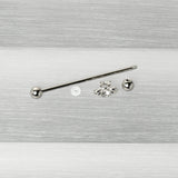 14G Clear Gem Bee Beautiful Insect Industrial Barbell 38mm