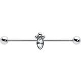 14G Gem Deco Oval Industrial Barbell 38mm