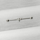 14G Clear Gem Simple Stylized Dragonfly Industrial Barbell 38mm