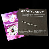 14G Clear Gem Simple Stylized Dragonfly Industrial Barbell 38mm