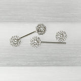14G 9/16 Clear Gem Epic Fabulous Flower Barbell Nipple Ring Set