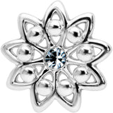 20G 7mm Clear Gem Elegant Starry Flower L Shape Nose Ring