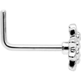 20G 7mm Clear Gem Elegant Starry Flower L Shape Nose Ring