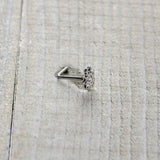 20G 7mm Clear Gem Elegant Starry Flower L Shape Nose Ring