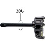 20G 1/4 Clear Yellow Gem Black Butterfly Nose Bone