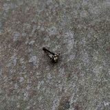 20G 1/4 Clear Yellow Gem Black Butterfly Nose Bone
