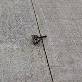 20G 1/4 Clear Yellow Gem Black Butterfly Nose Bone