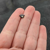 20G 1/4 Clear Yellow Gem Black Butterfly Nose Bone