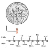 20G 7mm Clear Gem Baroque Rosy Butterfly L Shape Nose Ring