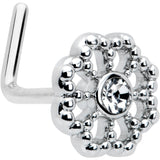 20G 7mm Clear Gem Epic Fabulous Flower L Shape Nose Ring