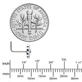 20G 7mm Clear Gem Epic Fabulous Flower L Shape Nose Ring