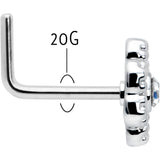 20G 7mm Clear Gem Epic Fabulous Flower L Shape Nose Ring