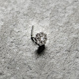 20G 7mm Clear Gem Epic Fabulous Flower L Shape Nose Ring