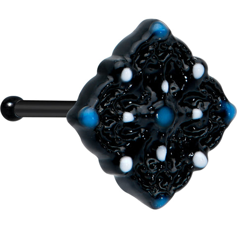 20G 1/4 Black Lacy Rhombus Nose Bone