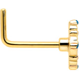 20G 1/4 Gold Tone Lacy Rhombus L Shape Nose Ring