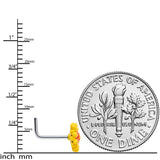 20G 7mm Happy Yellow Sunflower L Shape Nose Ring