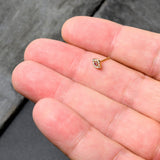 20G 1/4 Clear Pink Gem Gold Tone Open Eye Nose Bone