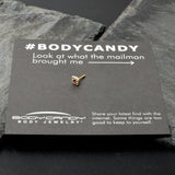 20G 1/4 Clear Pink Gem Gold Tone Open Eye Nose Bone