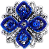 20G 1/4 Clear Blue Gem Embellished Cross Nose Bone