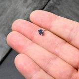 20G 1/4 Clear Blue Gem Embellished Cross Nose Bone