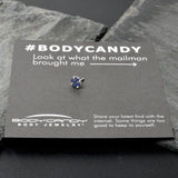 20G 1/4 Clear Blue Gem Embellished Cross Nose Bone