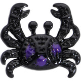 20G 1/4 Purple Gem Black Chic Crab Nose Bone