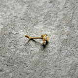 20G 7mm Clear Gem Gold Tone Flying Dragonfly L Shape Nose Ring