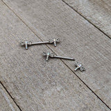 14G 9/16 Aurora Gem Ornate Dragonflies Barbell Nipple Ring Set