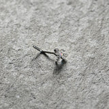 20G 7mm Aurora Gem Ornate Dragonfly L Shape Nose Ring