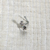 20G 7mm Aurora Gem Ornate Dragonfly L Shape Nose Ring