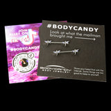 14G 5/8 Purple Gem Simple Styled Dragonfly Barbell Nipple Ring Set