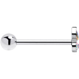 Aurora Gem Fleur de Lis Butterfly Barbell Tongue Ring