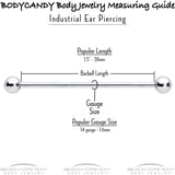 14G Black Halloween Smiling Witch Spider Industrial Barbell 38mm