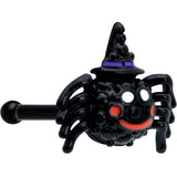 20G 1/4 Black Halloween Witchy Smiling Spider Nose Bone