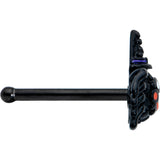 20G 1/4 Black Halloween Witchy Smiling Spider Nose Bone