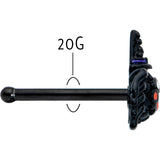 20G 1/4 Black Halloween Witchy Smiling Spider Nose Bone