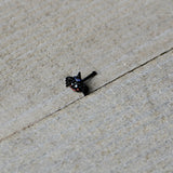 20G 1/4 Black Halloween Witchy Smiling Spider Nose Bone