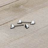 14G 9/16 Halloween Ghost Glow in the Dark Barbell Nipple Ring Set