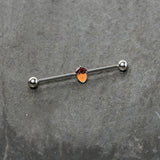 14G Autumn Acorn Brown Orange Industrial Barbell 38mm