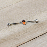 14G Autumn Acorn Brown Orange Industrial Barbell 38mm
