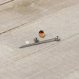 14G Autumn Acorn Brown Orange Industrial Barbell 38mm