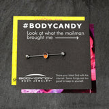 14G Autumn Acorn Brown Orange Industrial Barbell 38mm