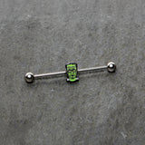14G Frankenstein Head Green Glow in Dark Industrial Barbell 38mm
